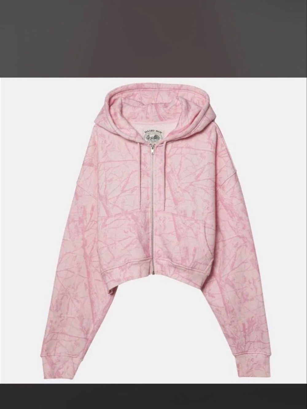Dairy Boy Camo Pink Zip Hoodie Jacket